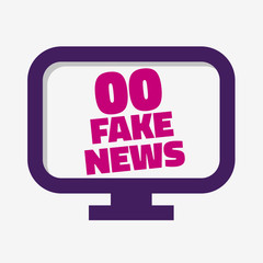 Fake News pc Monitor Screen On A White Background Vector Media