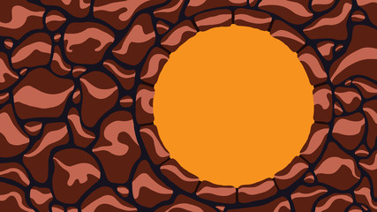 Background of stone rock wich frame, cadre, pattern wich limestone wall