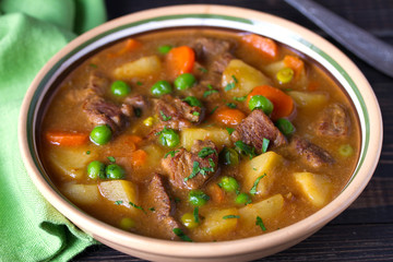 Traditional Irish lamb stew with vegetables