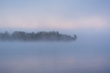 foggy morning in the lake 
