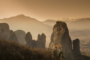 Tourists from all over the world at Meteora monasteries in Greece.