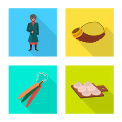 Vector illustration of culture and sightseeing icon. Set of culture and originality stock symbol for web.