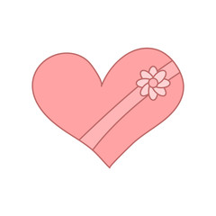 gift box with heart shape. vector design illustration