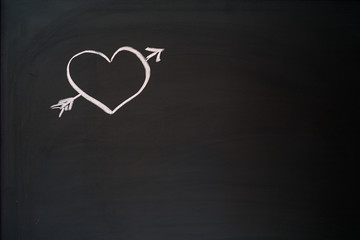 Valentines Day Heart On Blackboard