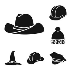 Vector illustration of beanie  and beret symbol. Set of beanie  and napper stock vector illustration.