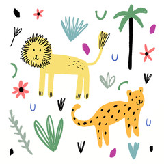 Hand drawn stylized temting contemporary art