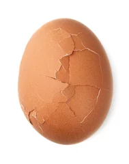 Fensteraufkleber Single cracked brown chicken egg © gertrudda