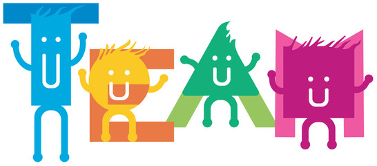 Geometric Characters spell out Team