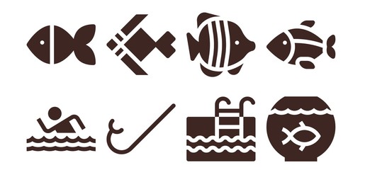 swimming icon set