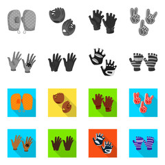 Fototapeta premium Vector illustration of silhouette and safety icon. Set of silhouette and comfort stock vector illustration.