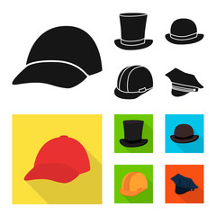 Isolated object of clothing and cap icon. Set of clothing and beret vector icon for stock.