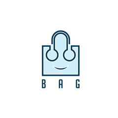 Logo of a shopping bag in a modern style.