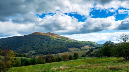 Beautiful polonina Carynska mountain in Bieszczady mountains in Poland