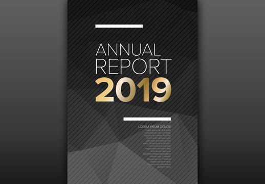 Annual Report Cover Layout with a Geometric Background