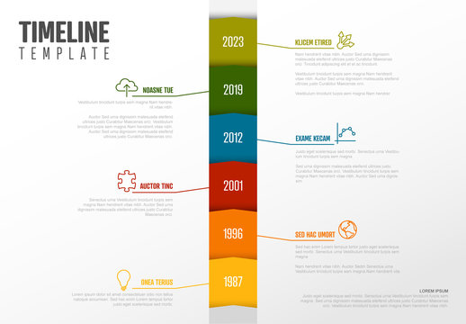 Vertical Multicolored Timeline Infographic
