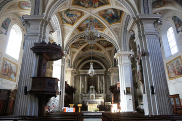 Fototapeta premium Collégiale Saint-Jacques-le-Majeur. Sallanches. / Saint James's collegiate church. Sallanches.