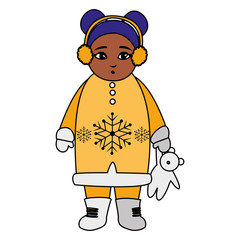 little black girl with winter clothes