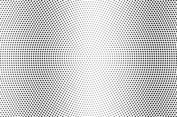 Black and white halftone vector. Vertical dotted gradient. Round dotwork texture. Retro overlay