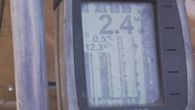 Echo sounder in a boat close up