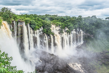 Full view of the Kalandula waterfalls on Lucala river