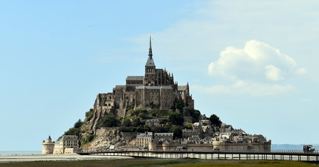 Mont saint michel and bridge from distance