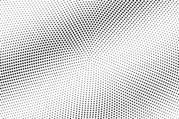 Black and white halftone vector. Diagonal dotted gradient. Centered circle dotwork surface