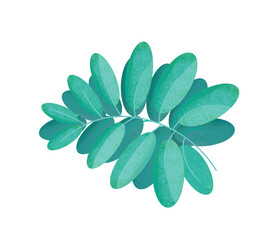 cartoon scene with leaf nature on white background - illustration for children