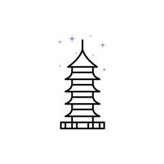 China, pagoda, Suzhou icon. Element of China culture icon. Thin line icon for website design and development, app development. Premium icon