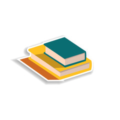 books flat sticker icon. Elements of Book in color icons. Simple icon for websites, web design, mobile app, info graphics