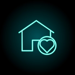 home protection icon. Elements of Bulding Landmarks in neon style icons. Simple icon for websites, web design, mobile app, info graphics