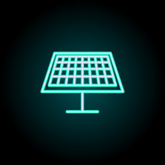 Solar panel outline icon. Elements of Ecology in neon style icons. Simple icon for websites, web design, mobile app, info graphics