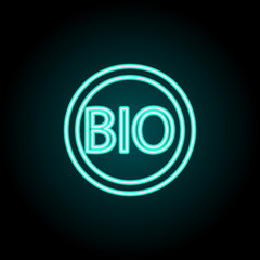 BIO outline icon. Elements of Ecology in neon style icons. Simple icon for websites, web design, mobile app, info graphics