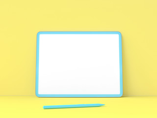 Pastel idea concept. tablet mockup