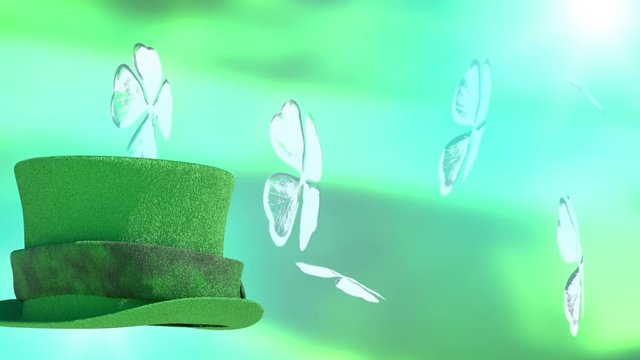Set of St. Patrick's Day symbols render 3d background