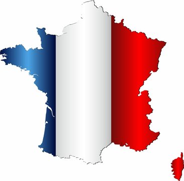 France map with flag inside - Illustration,  France vector image