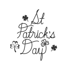 happy saint patricks day label with balloons icons