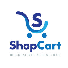 Shopping Cart, Electronic commerce, Shop Logo Vector Inspiration