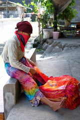 Mojolaban Fabric Factory, Drying fabric on the side of Bengawan Solo River