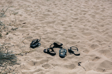 slipper on the sand