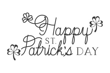 happy saint patricks day label with balloons icons