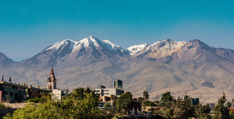 Andes Behind Arequipa Peru - obrazy, fototapety, plakaty