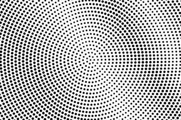 Black and white halftone vector texture. Sparse dotted gradient. Rough dotwork surface for vintage effect.