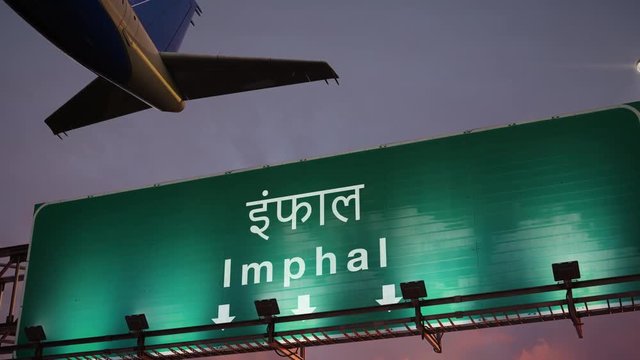 Airplane Take off Imphal during a wonderful sunrise