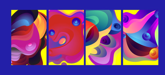 Fototapeta premium Vector Abstract 3D Colorful Gradient Geometric Curvy pattern background illustration. Set of Abstract Techno and cultural background for Cover, Poster, and print in Eps 10