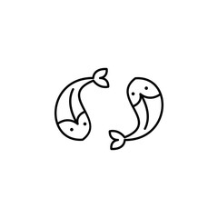 Chinese, fish icon. Simple thin line, outline vector of China icons for UI and UX, website or mobile application