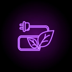 biomass energy outline icon. Elements of Ecology in neon style icons. Simple icon for websites, web design, mobile app, info graphics