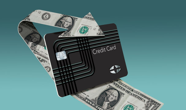 Cash Back Credit Card Rewards Are Illustrated Here With A Looping Arrow Made Of Dollar Bills Wrapping Around A Cash Back Card.