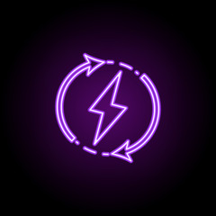 renewable energy outline icon. Elements of Ecology in neon style icons. Simple icon for websites, web design, mobile app, info graphics