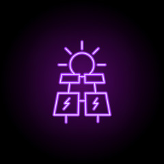 solar energy outline icon. Elements of Ecology in neon style icons. Simple icon for websites, web design, mobile app, info graphics