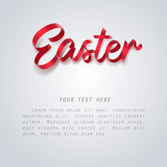 Red ribbon of Easter calligraphy hand lettering